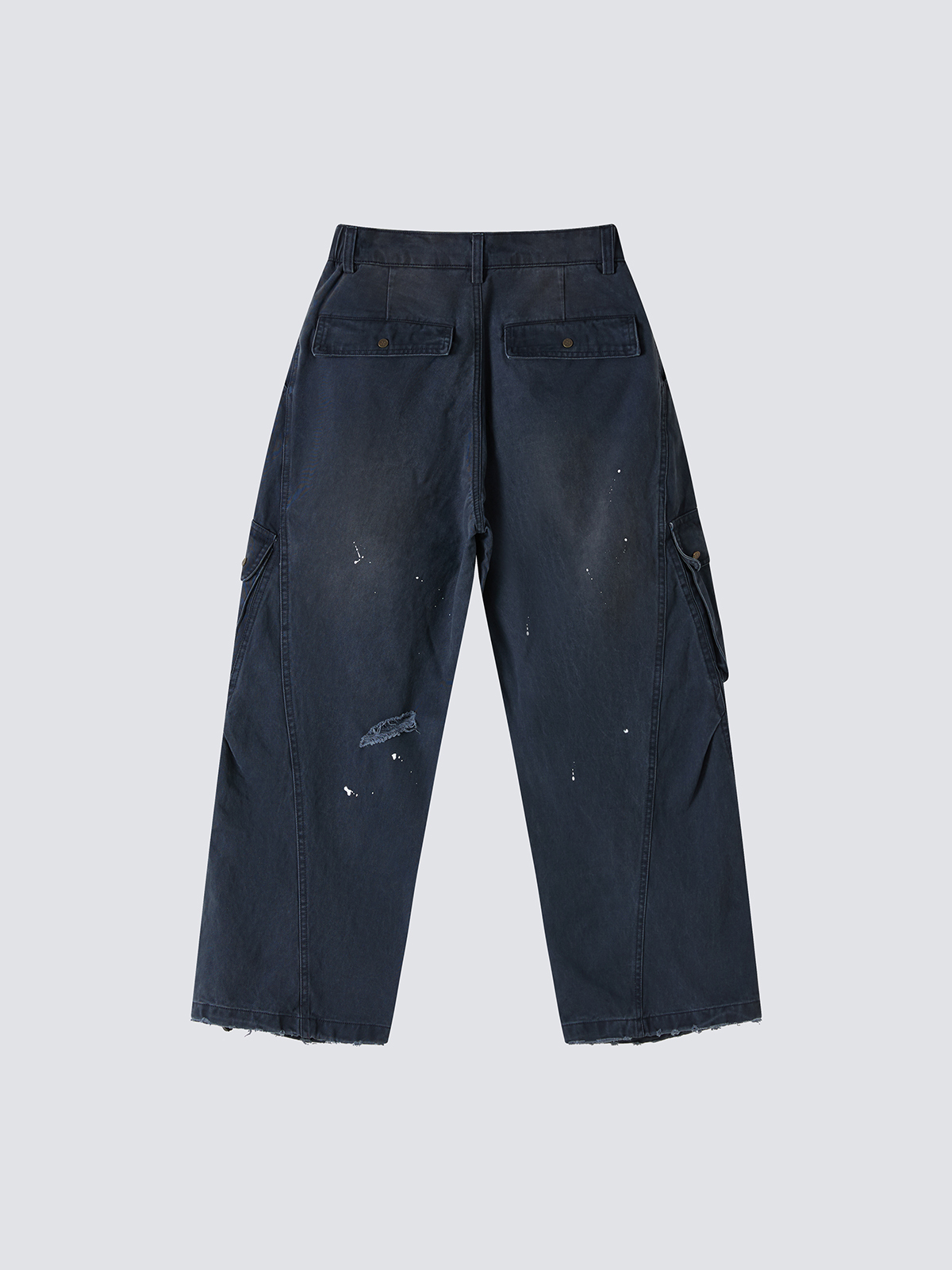 Fumble 洗水碧紋布斜袋闊褲