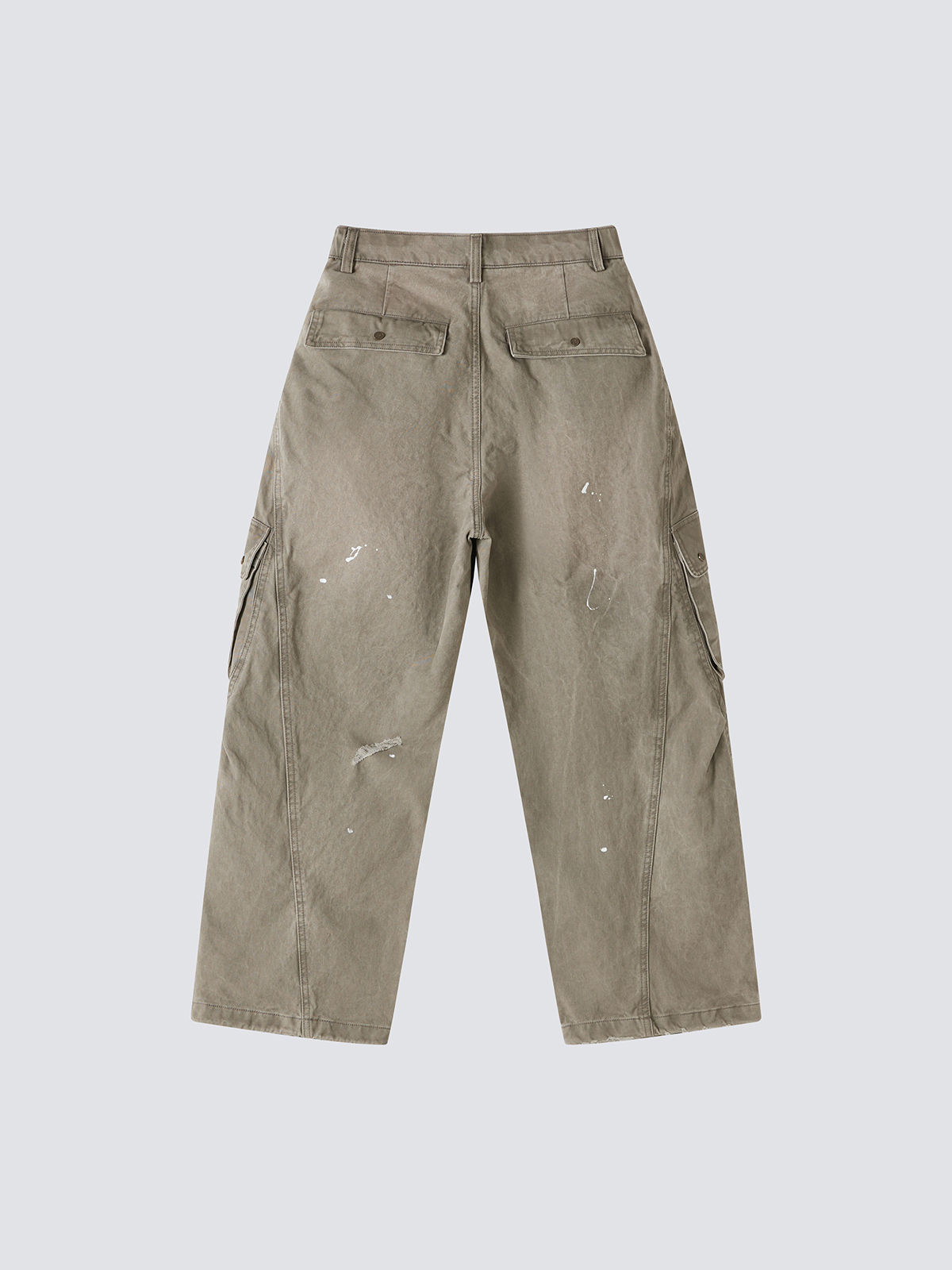 Fumble 洗水碧紋布斜袋闊褲