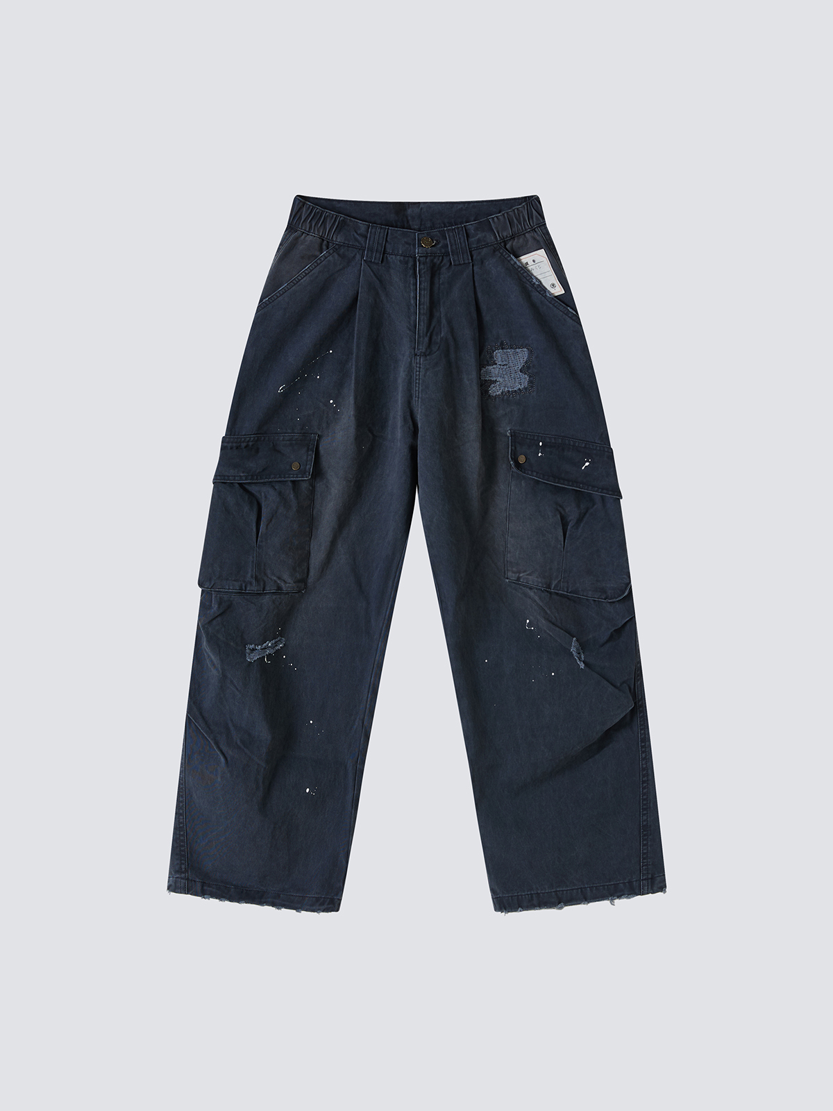 Fumble 洗水碧紋布斜袋闊褲