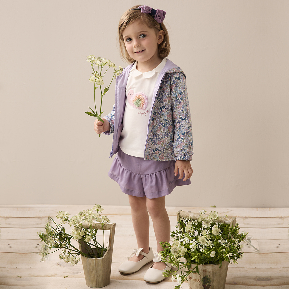 PIPPY 氣質飄飄下擺抽皺褲裙 紫