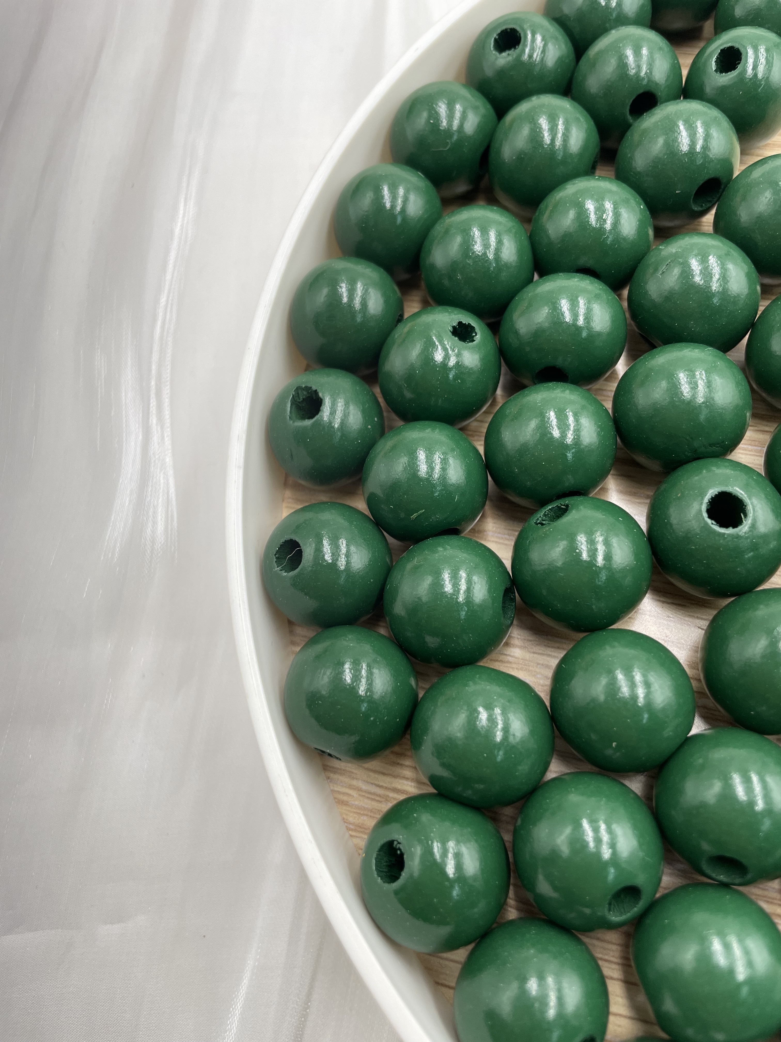 N特大-墨綠色木珠100顆20mm