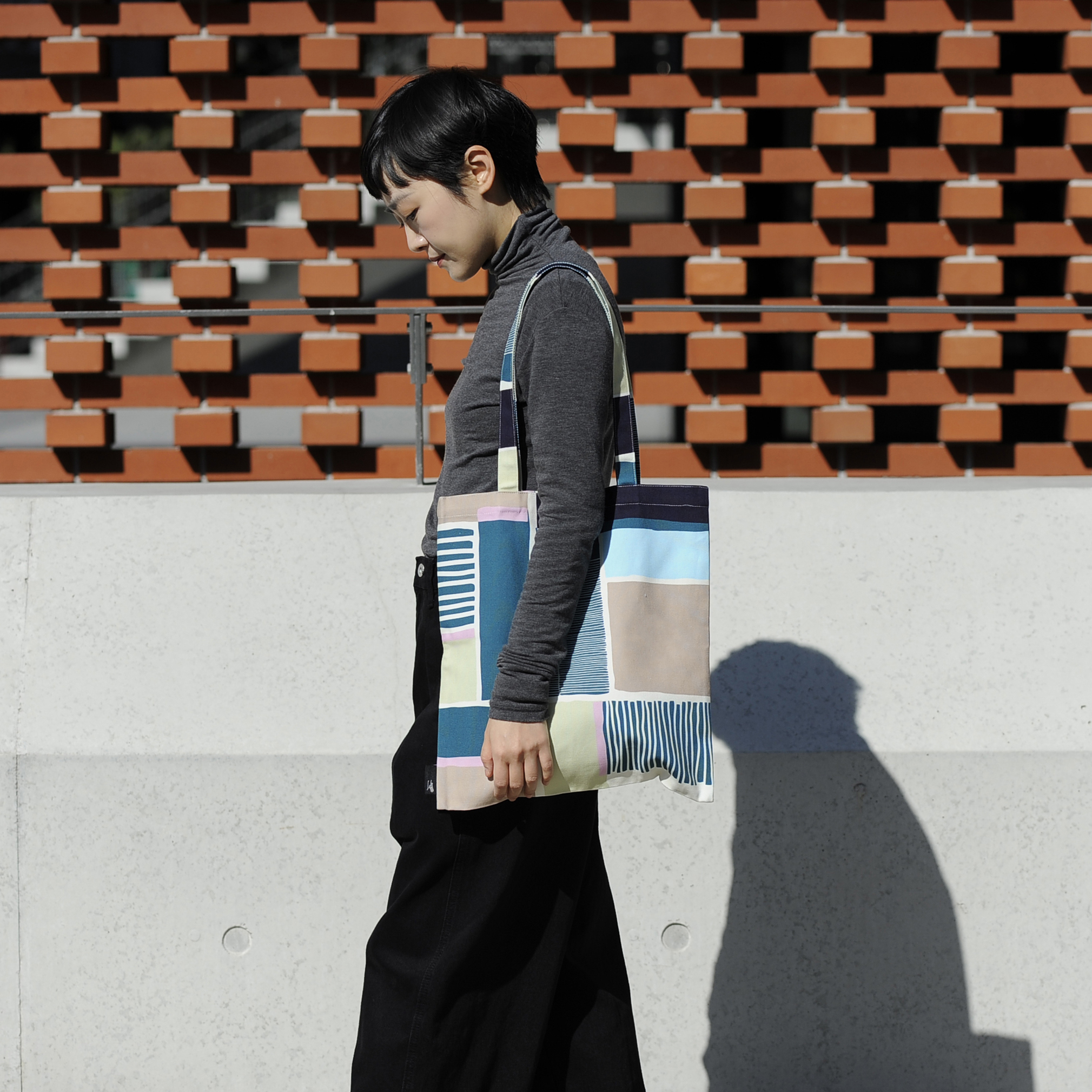 減簡托特包 / 方塊綠