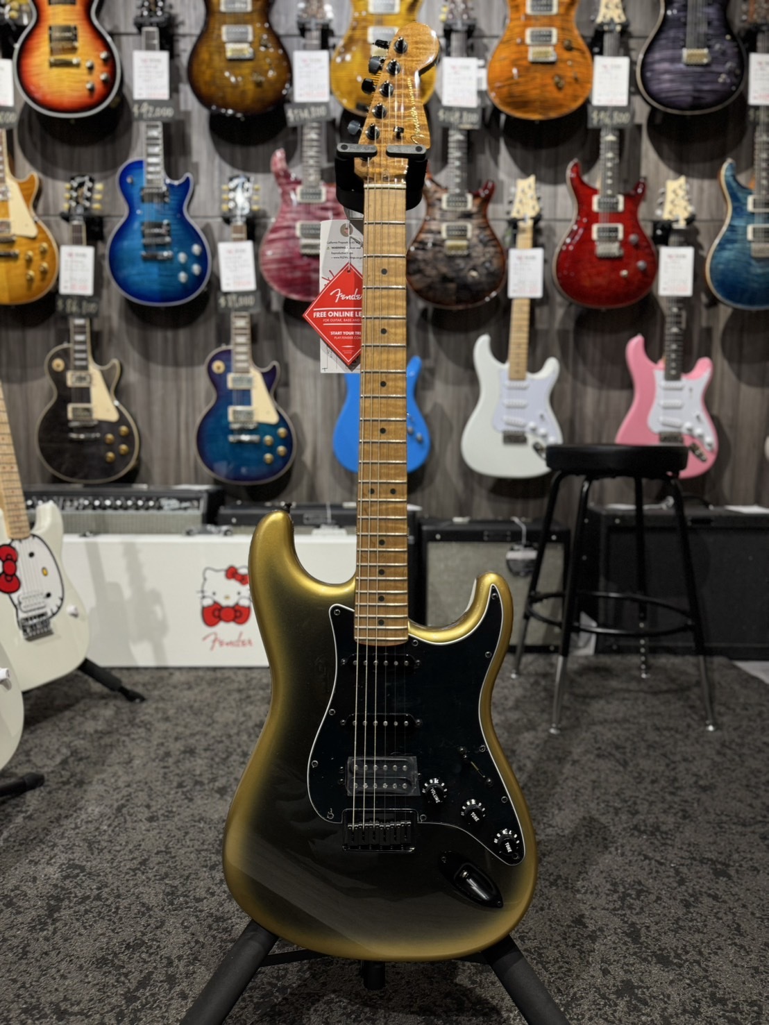 Fender LTD AM PRO II STRAT HSS HT FLAME RMN GOLD NIGHT 公司貨【宛伶樂器】