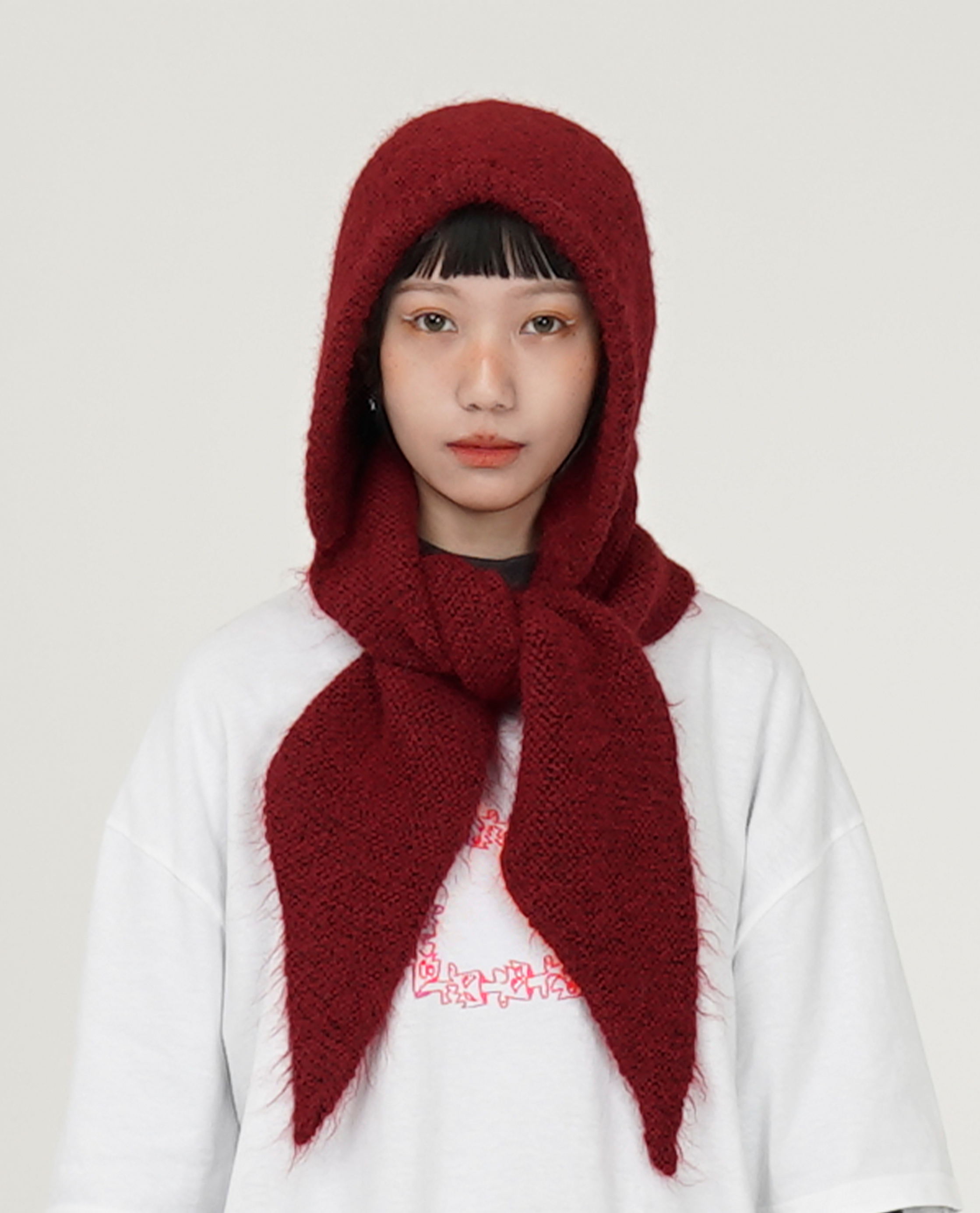 軟針織長耳朵帽