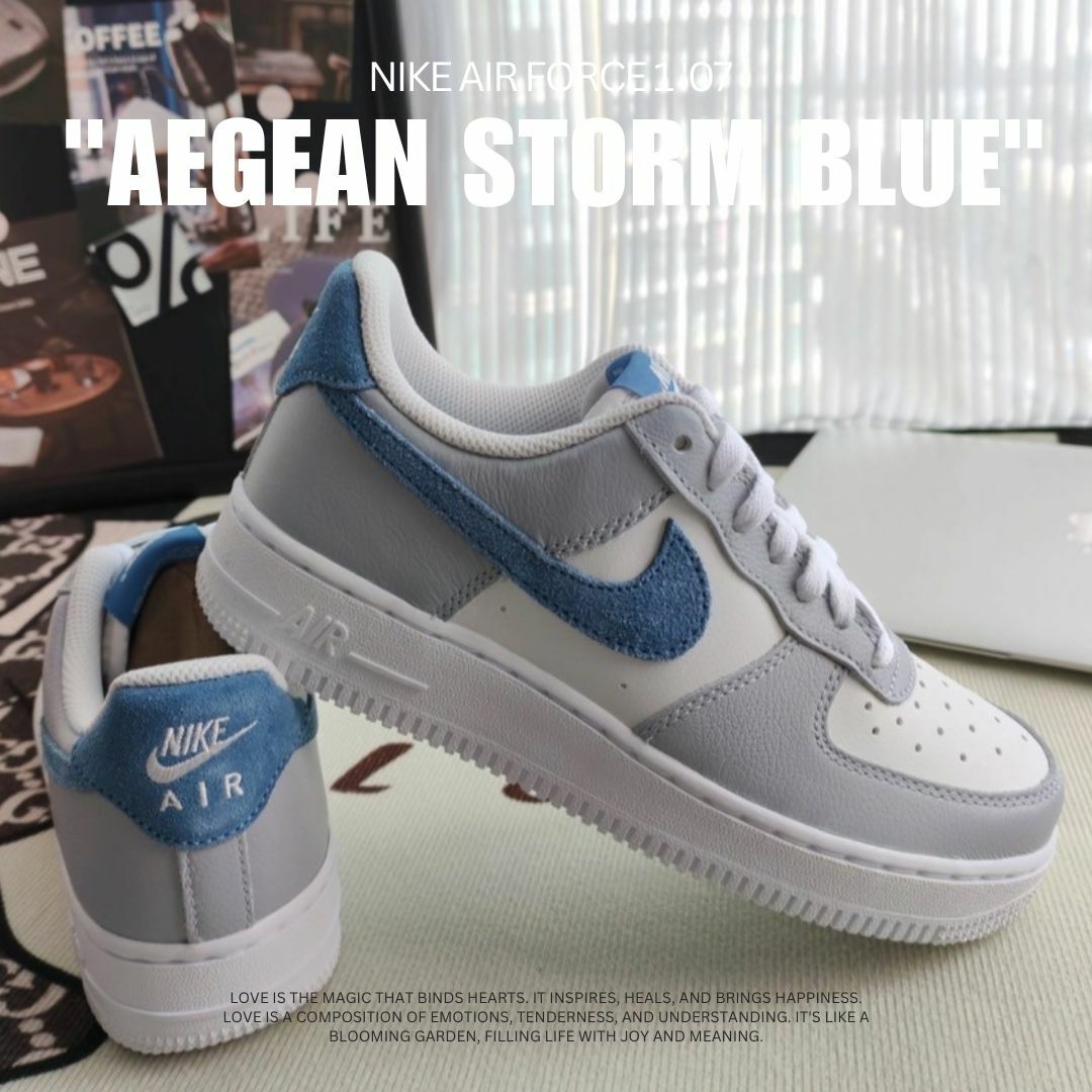 AIR FORCE 1 07 LV8  "Aegean Storm Blue" 灰 白 藍 麂皮 皮 異材質 風暴灰藍 HV1795-141
