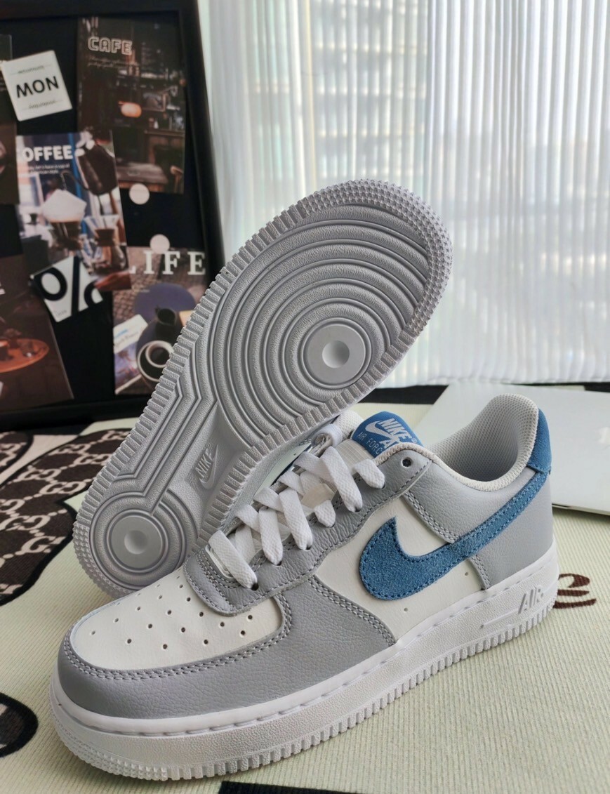 AIR FORCE 1 07 LV8  "Aegean Storm Blue" 灰 白 藍 麂皮 皮 異材質 風暴灰藍 HV1795-141