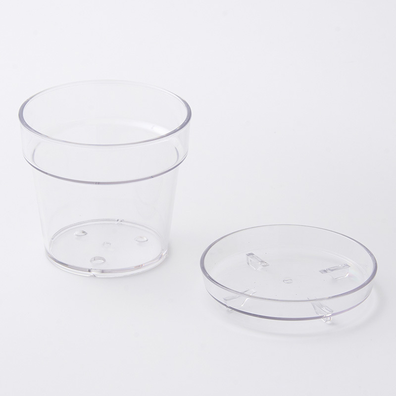 SP 附底盤花盆/透明 12cm