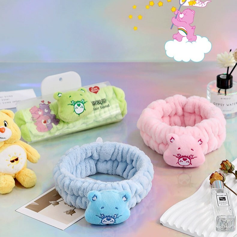 《5574》carebears愛心小熊毛絨束髮帶