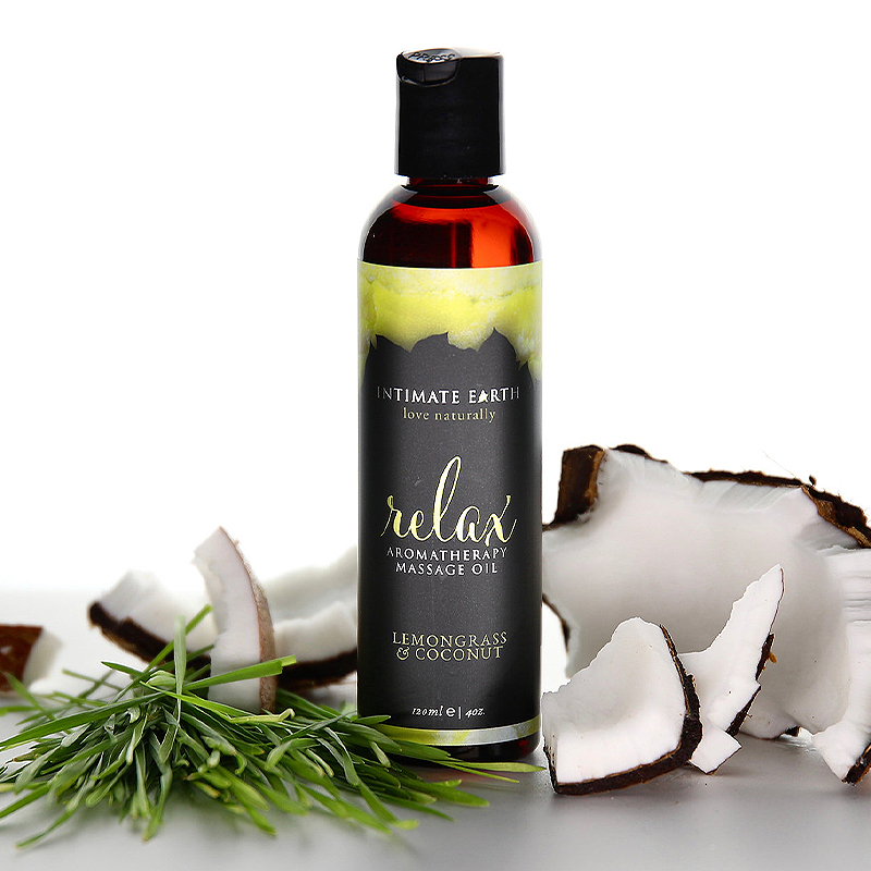 Intimate Earth - Relax Massage Oil (Lemongrass & Coconut)- 120ml