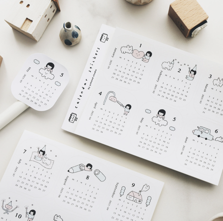 右手超人｜月曆貼紙｜2025年