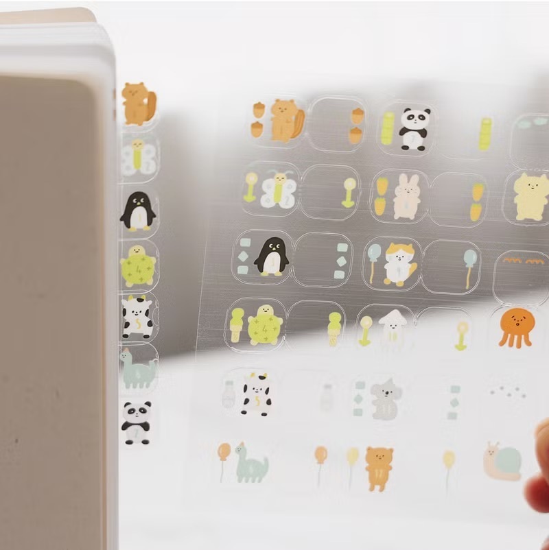 右手超人｜透明月份索引貼紙｜動物