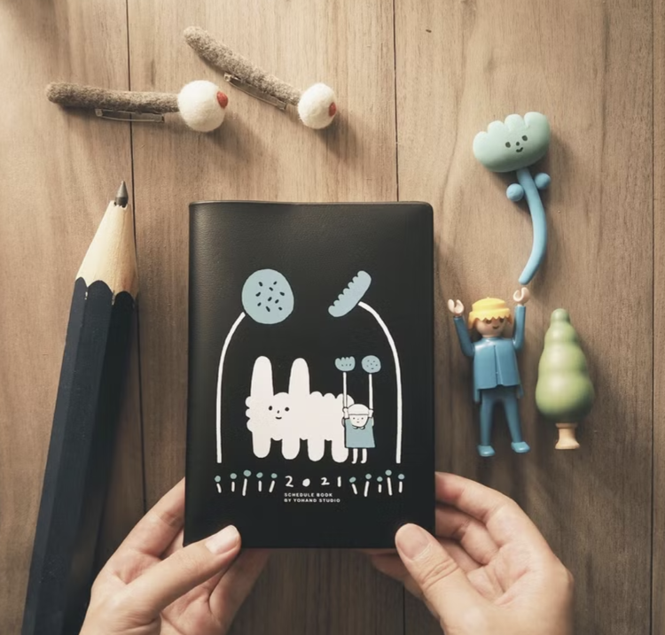 右手超人｜超淺色格子本｜小｜想去旅行(黑)