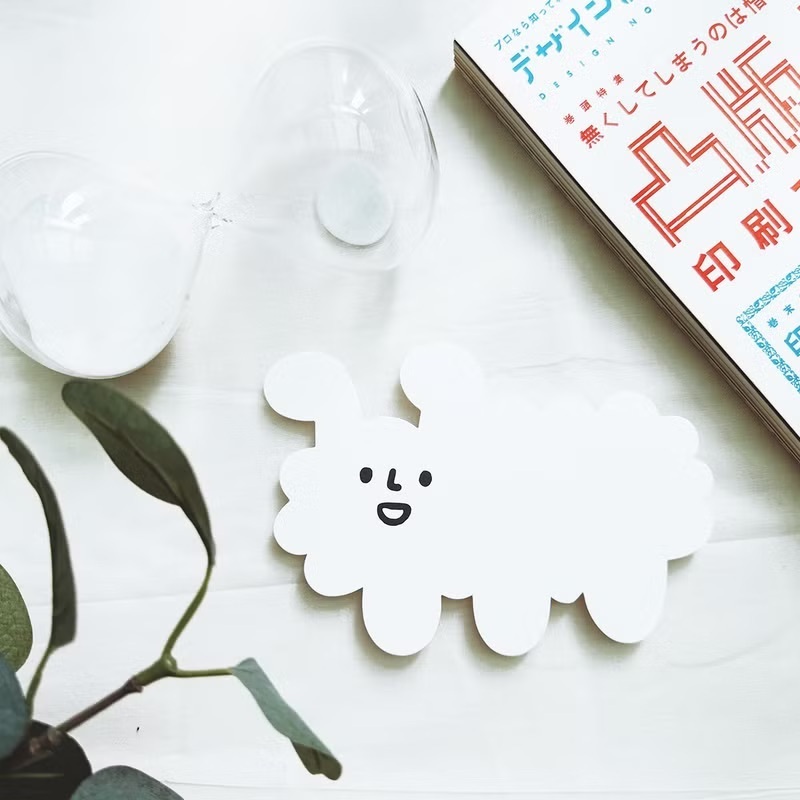 右手超人｜大大厚厚割型卡片｜笑臉狗狗雲