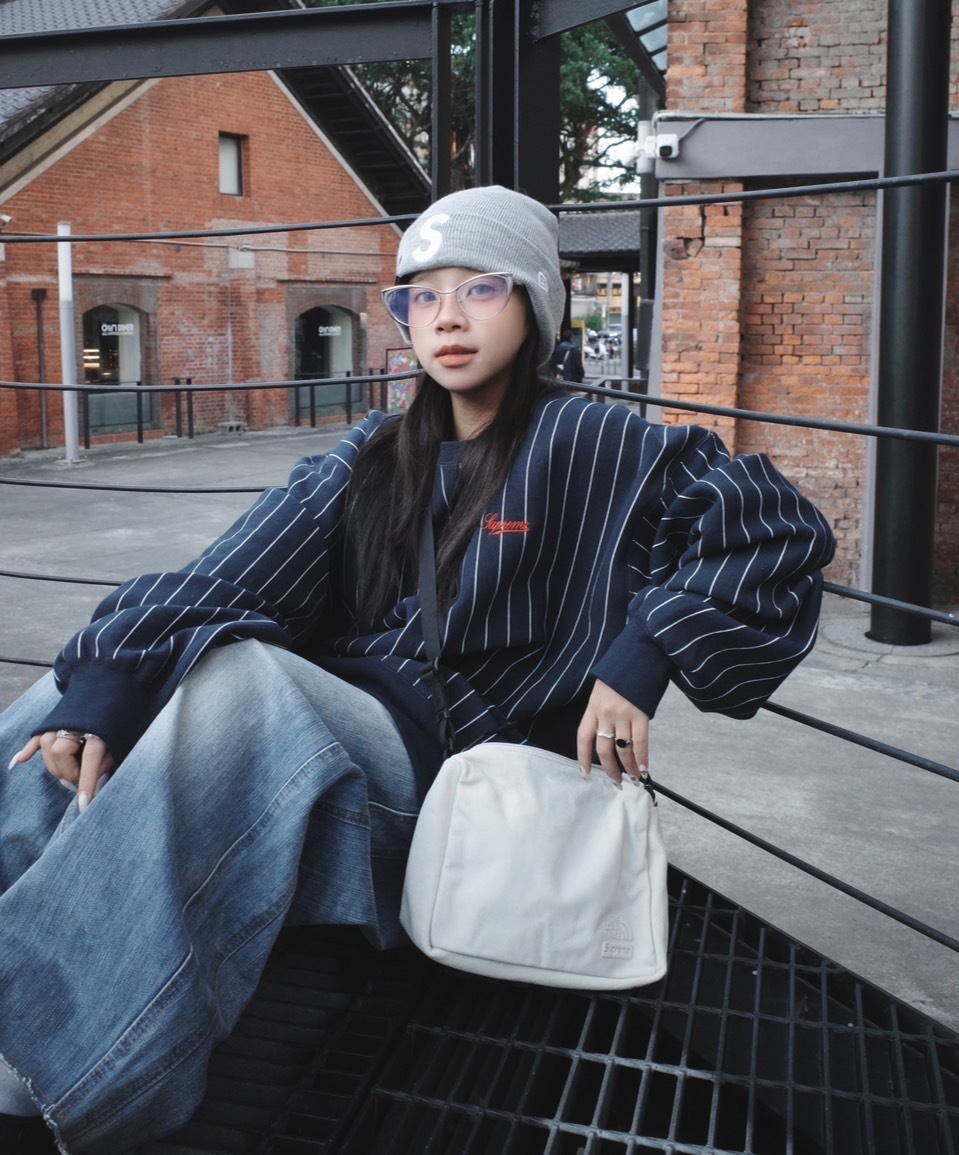 Supreme the x The North face 肩背包 絨毛面 黑色/白色/藍色