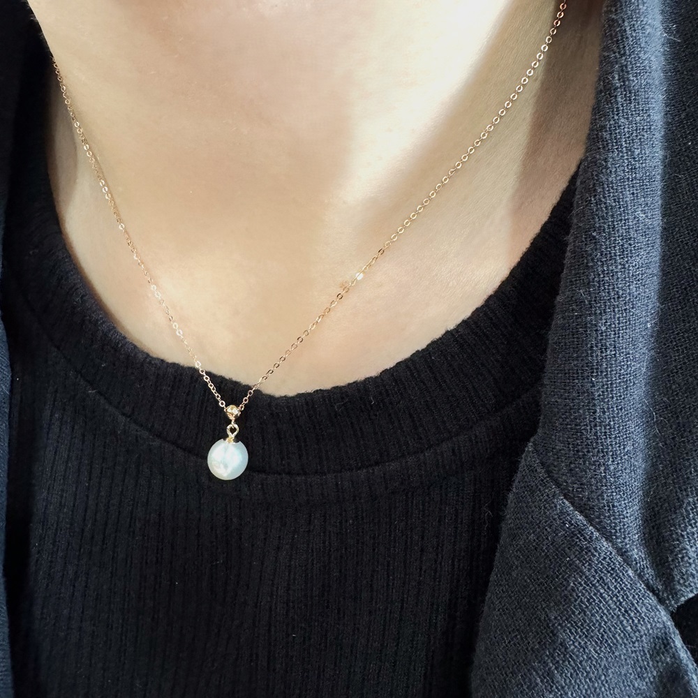 【me.luxe】K18金球珍珠項鍊7.5mm