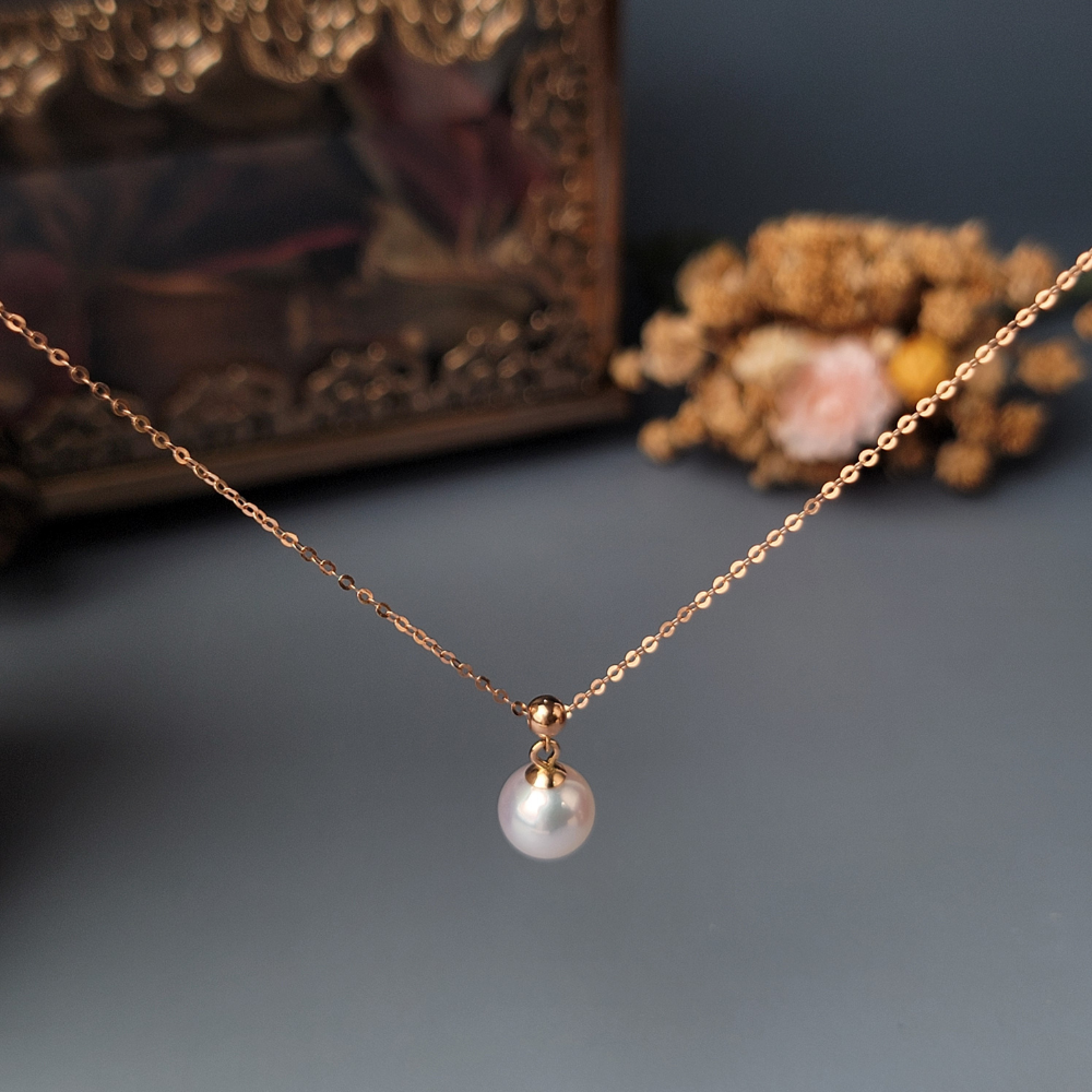【me.luxe】K18金球珍珠項鍊7.5mm
