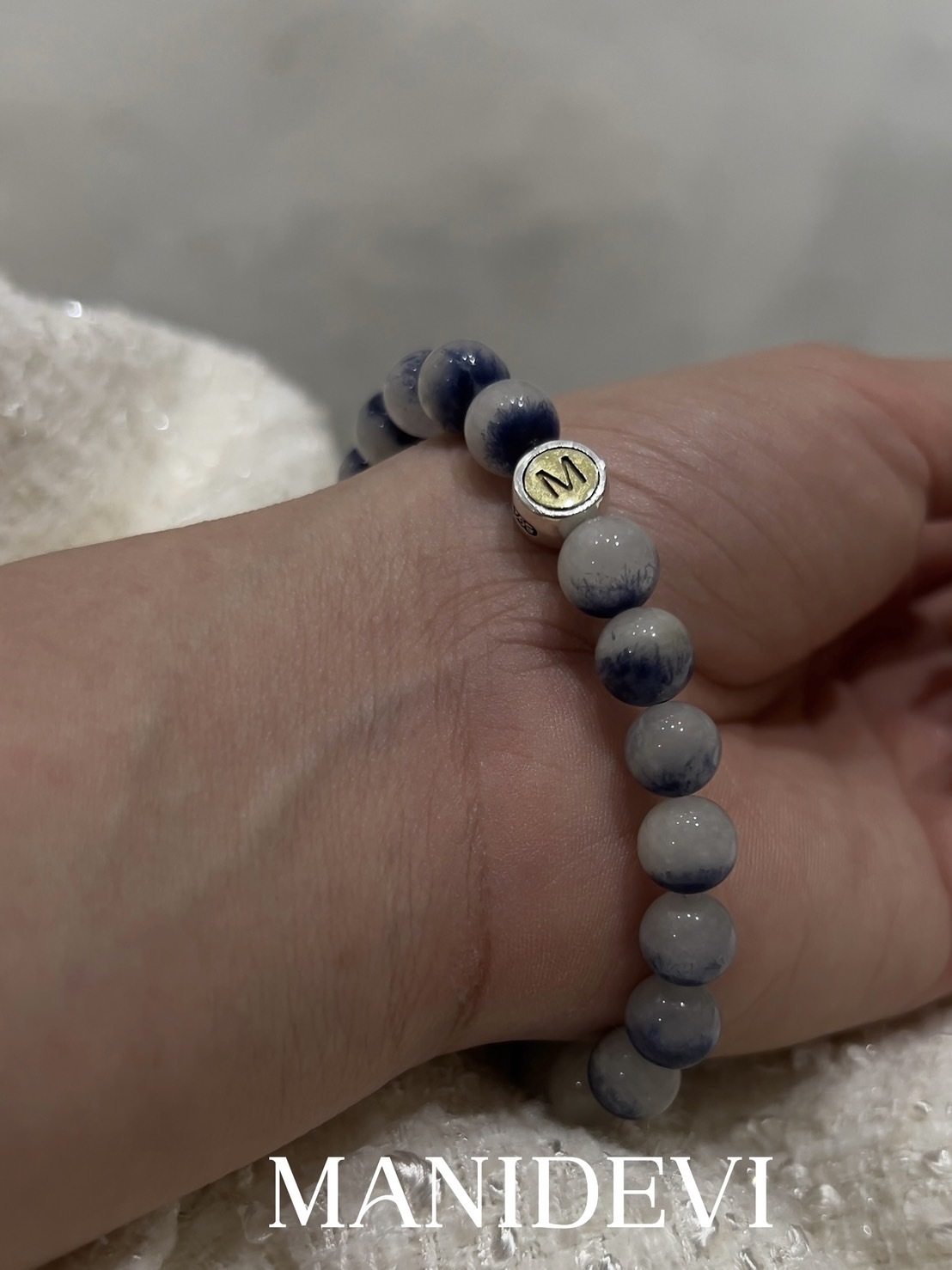 MD藍髮晶聚寶盆手鍊8-9mm