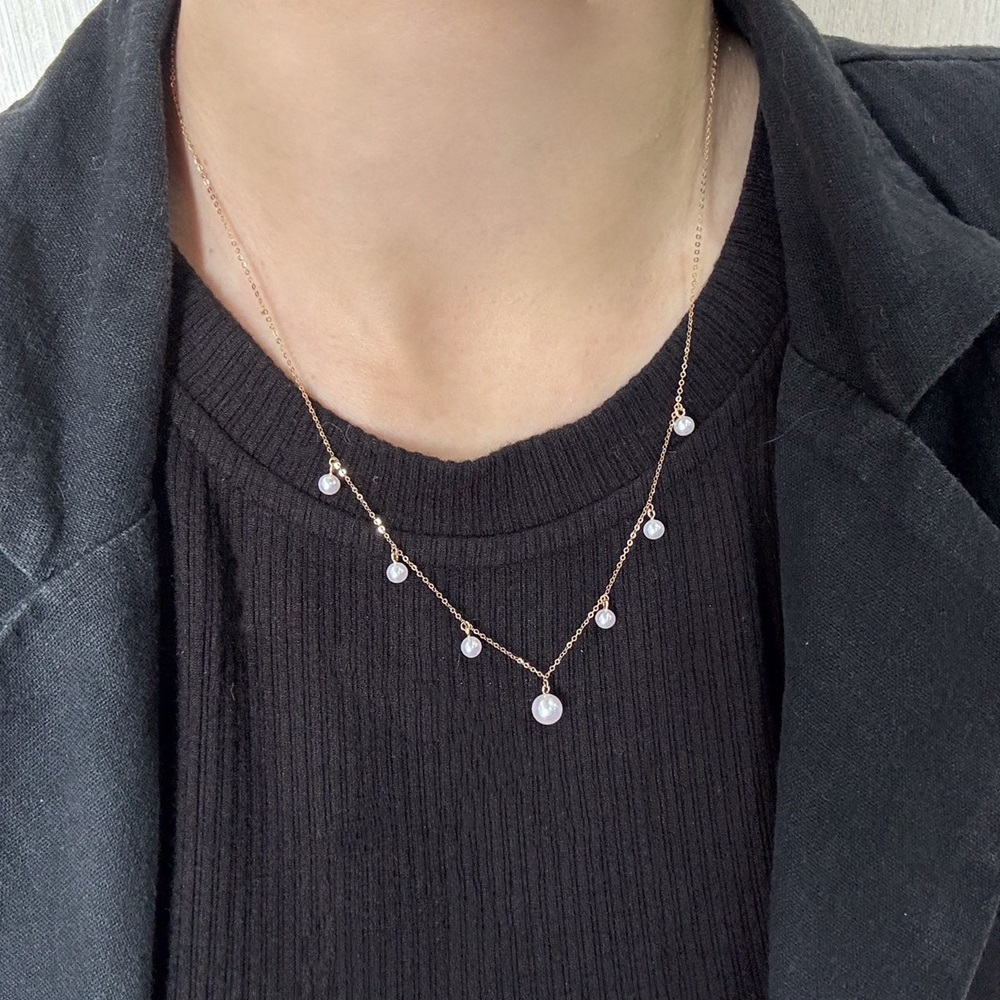 【me.luxe】K18珍珠點點項鍊6+4mm
