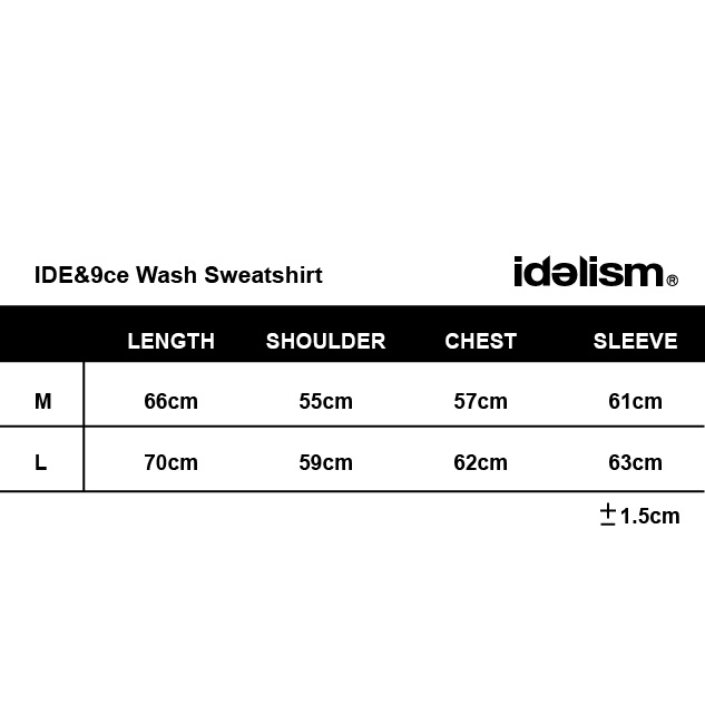 idealism IDE ID9cE Wash Sweatshirt 大學T【ID24077】