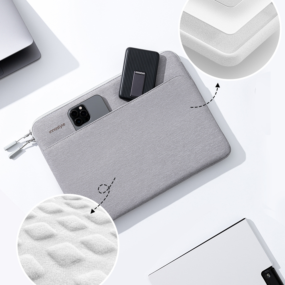 innostyle OmniProtect系列 14吋 專利緩衝 筆電/平板/電腦收納包 淺灰