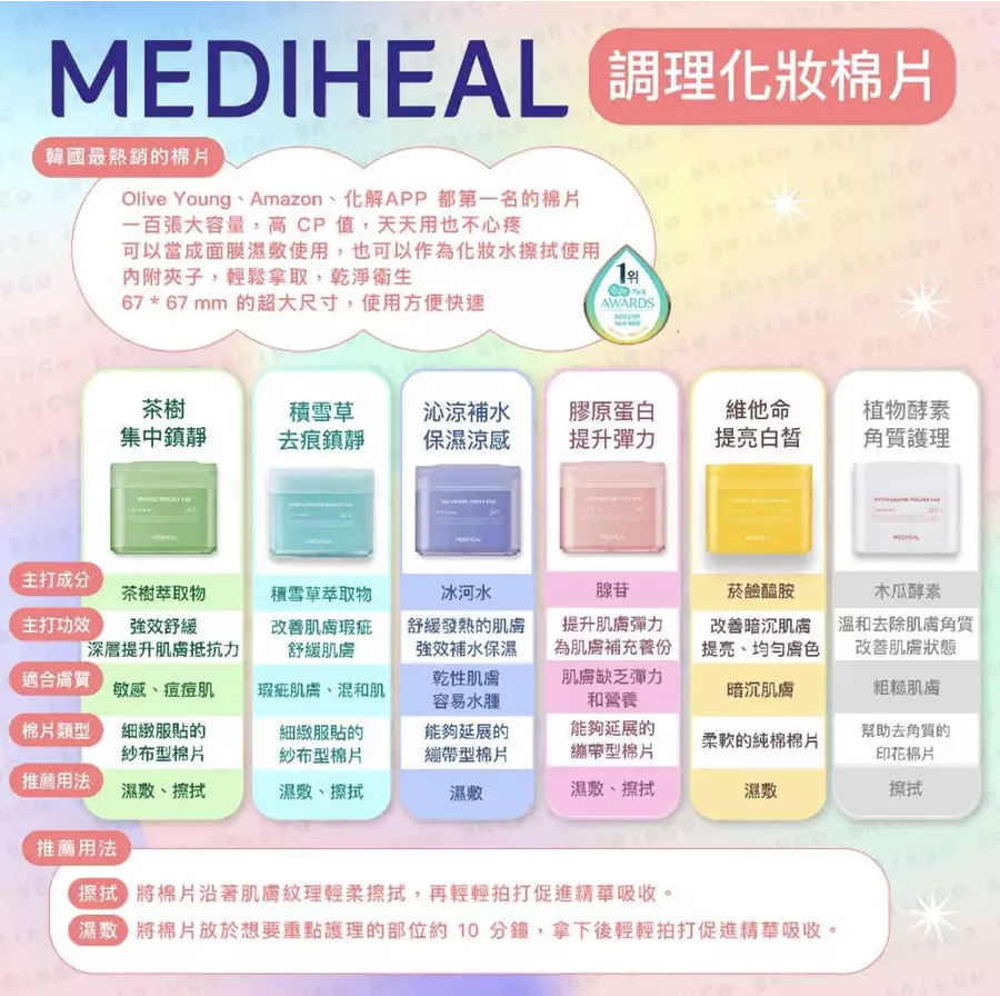 韓國連線 大熱MEDIHEAL棉片（多款）（K1 MA431）