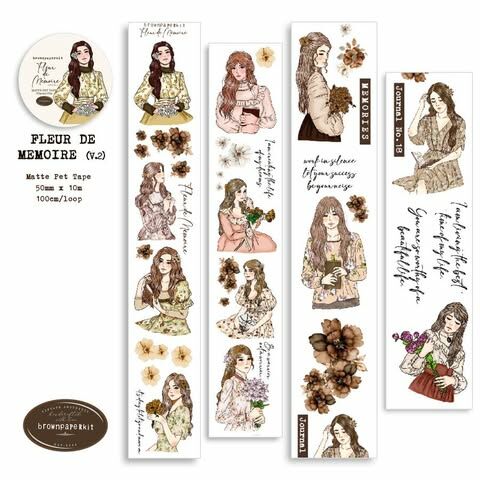 Brownpaperkit tape - Fleur de Memoire v2 PET