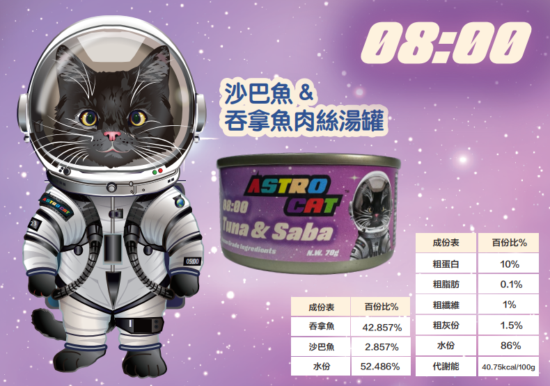 ASTRO CAT 無穀物肉絲湯罐 70g x 5罐試食裝 (平均口味) l 貓星人基地 MeowZone