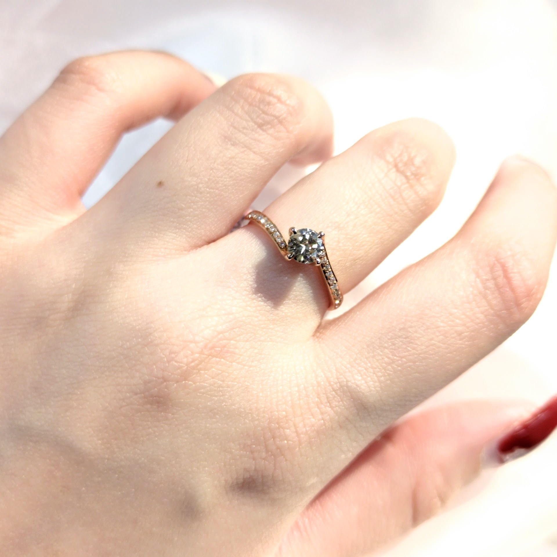 18K Rose Gold 0.45ct Diamond Ring