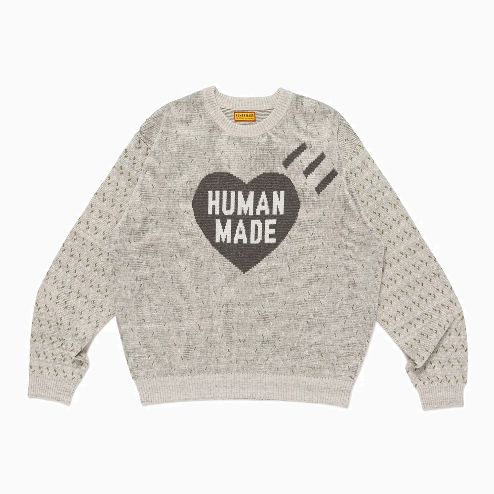 HUMAN MADE HEART KNIT SWEATER - GREY PRE ORDER ITEM (預訂中)