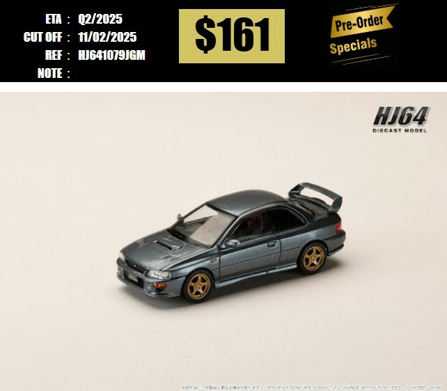 PO-$161 * HOBBY JAPAN * 1:64 SUBARU Impreza PURE SPORTS COUPE WRX type R STi Version ⅤWR Type Front Bumper GRAY HJ641079JGM [OD18/01]