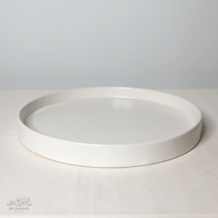 陶瓷花器 QA2549 大圓盤 啞光白