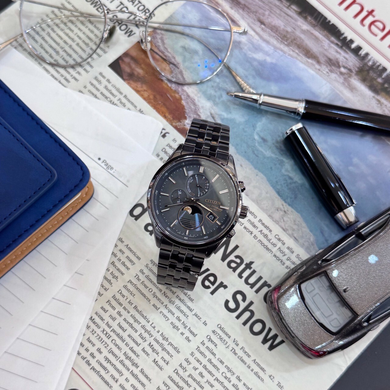 【CITIZEN 星辰】GENT'S系列 曜月計時月相電波錶男錶BY1037-51H 42mm現代鐘錶