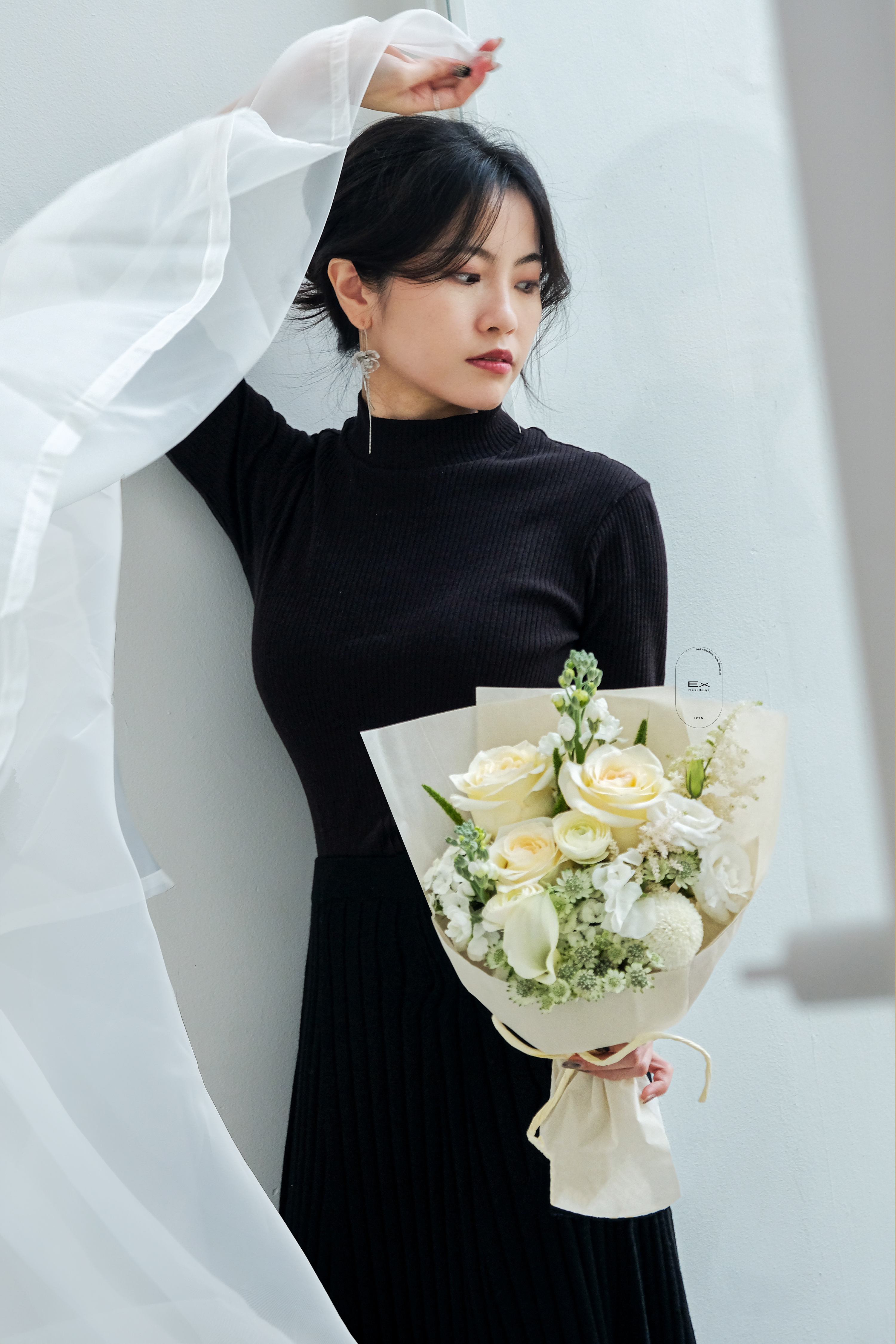 Time 燭光白 鮮花束