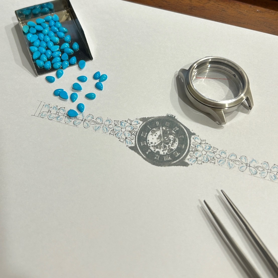 【訂製】睡美人綠松石925S珠寶手錶