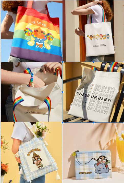POPMART CRY BABY TOTE BAG/SMALL ZIP BAG (T1 PO448)