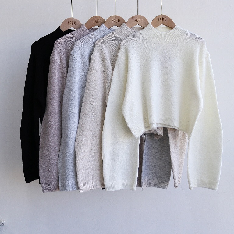 法朵Fado shop｜小立領羊絨短版針織衫 0110070