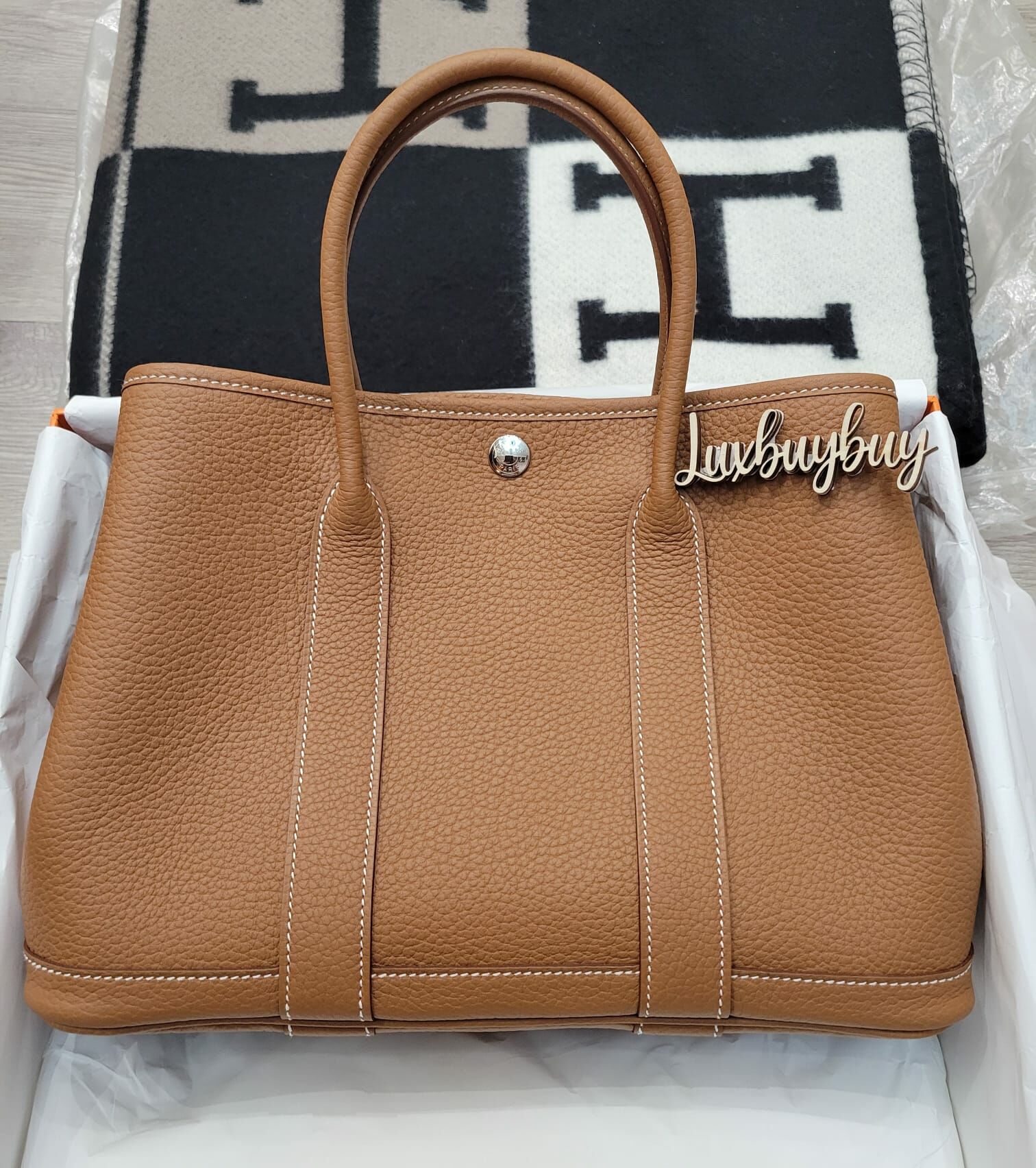 HERMES Garden party 30 gold CK 金棕