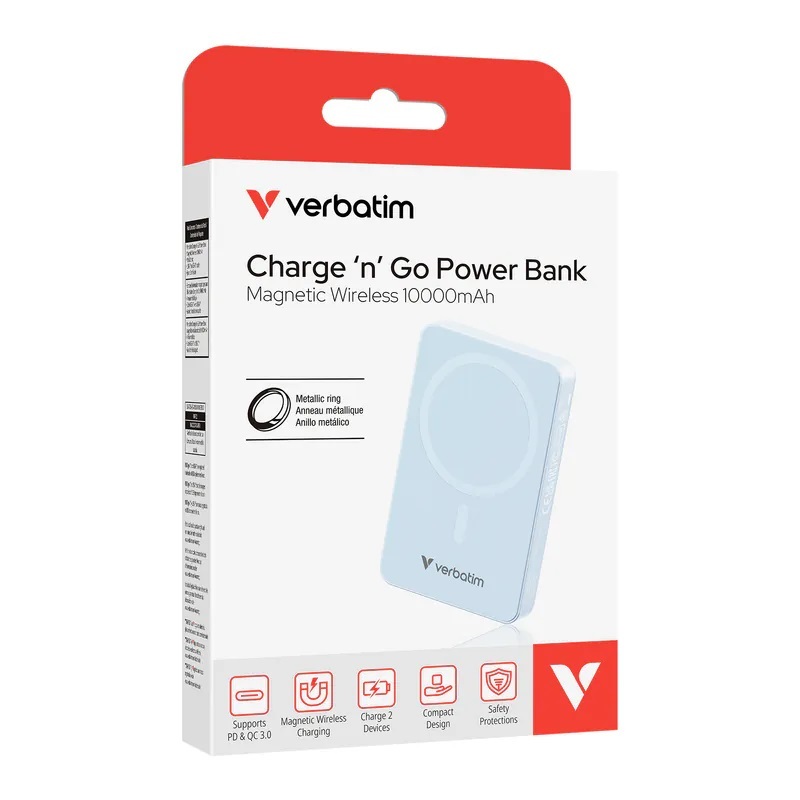 Verbatim Charge 'n' Go 10000mAh 磁吸無線移動電源 (WPB10)
