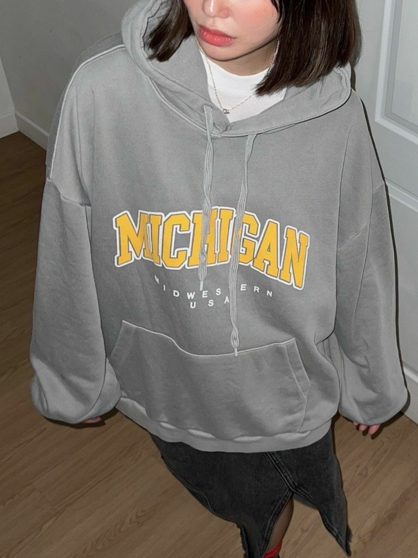 洗水英文字連帽衛衣 manhattans-023T