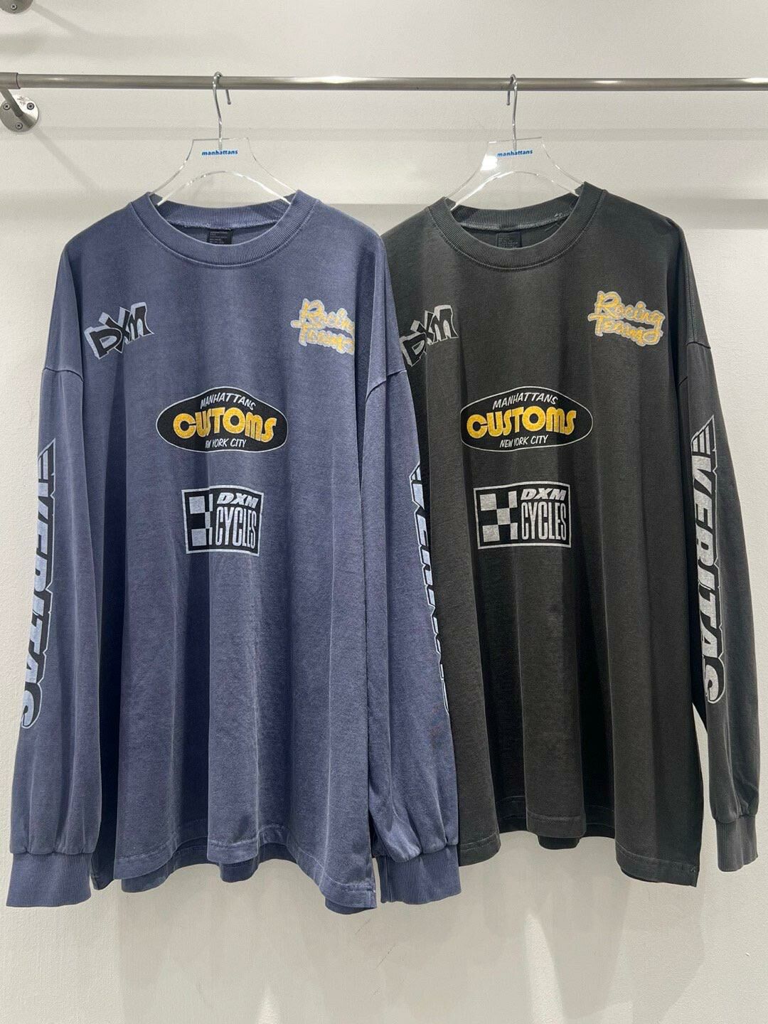 洗水英文字圖案長袖衫 manhattans-024T