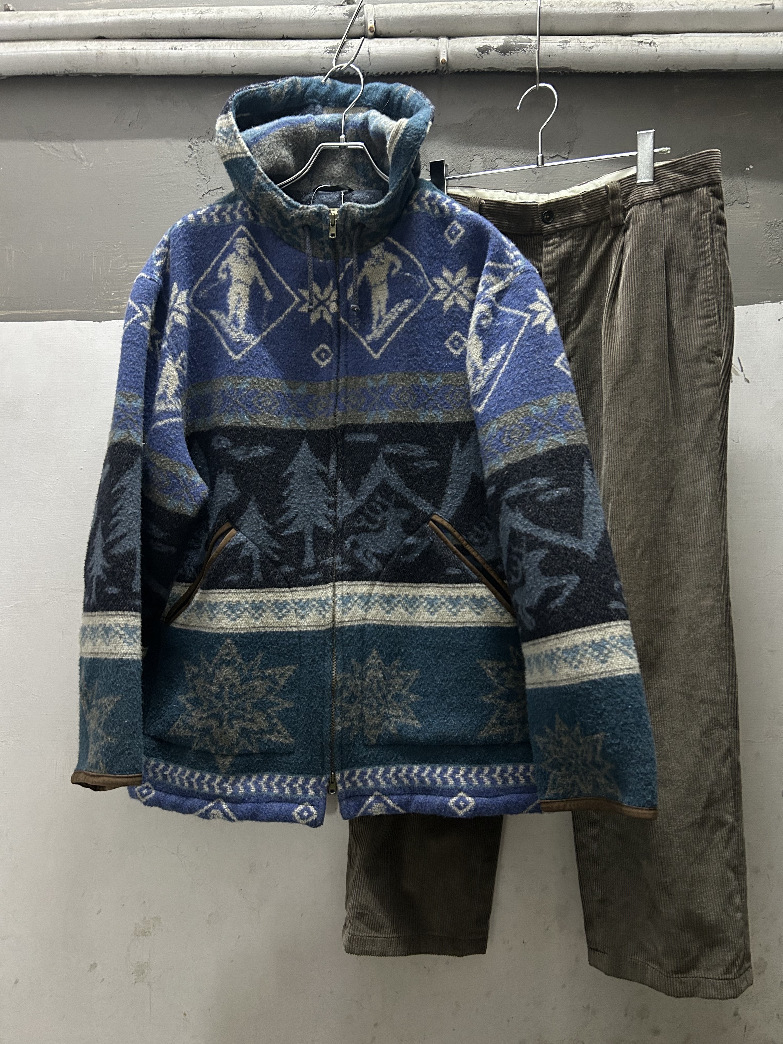 80s LL Bean Pattern Wool Parka Made in Portugal