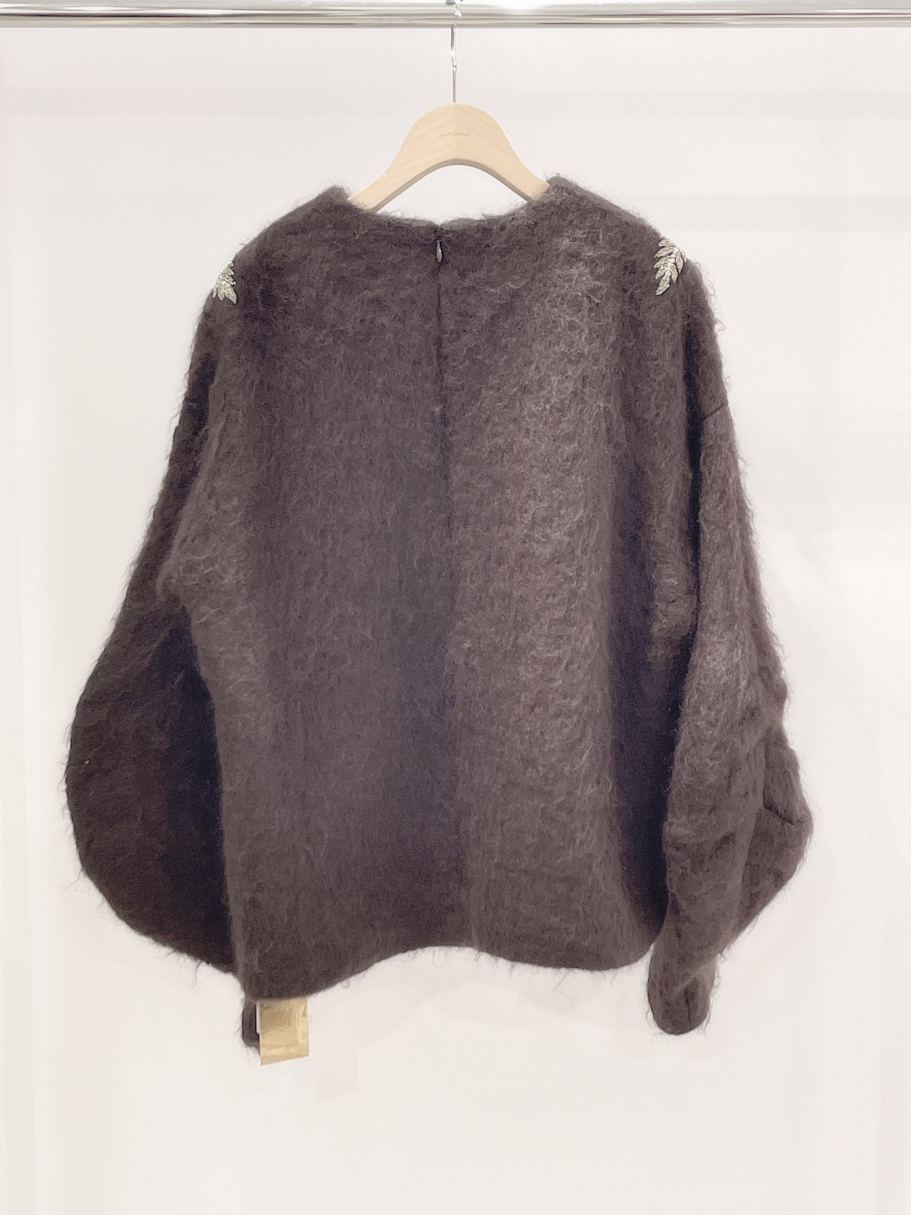 肩羽毛毛料上衣