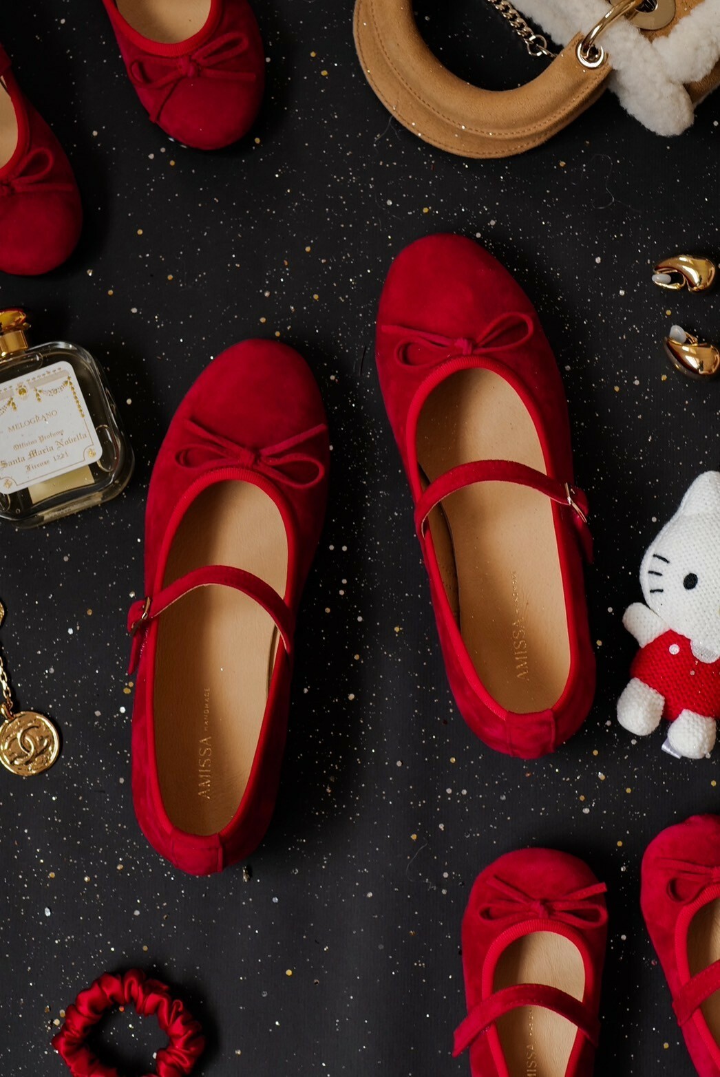 真皮手工瑪莉珍（紅）