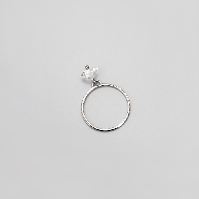 livvvvil 雙尖白水晶 (赫基蒙) 戒指