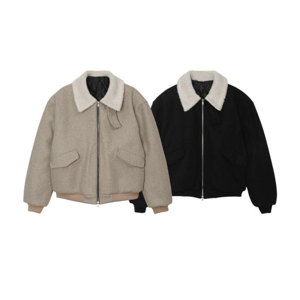 毛毛領拉鍊外套(夾棉) Veil-003JK