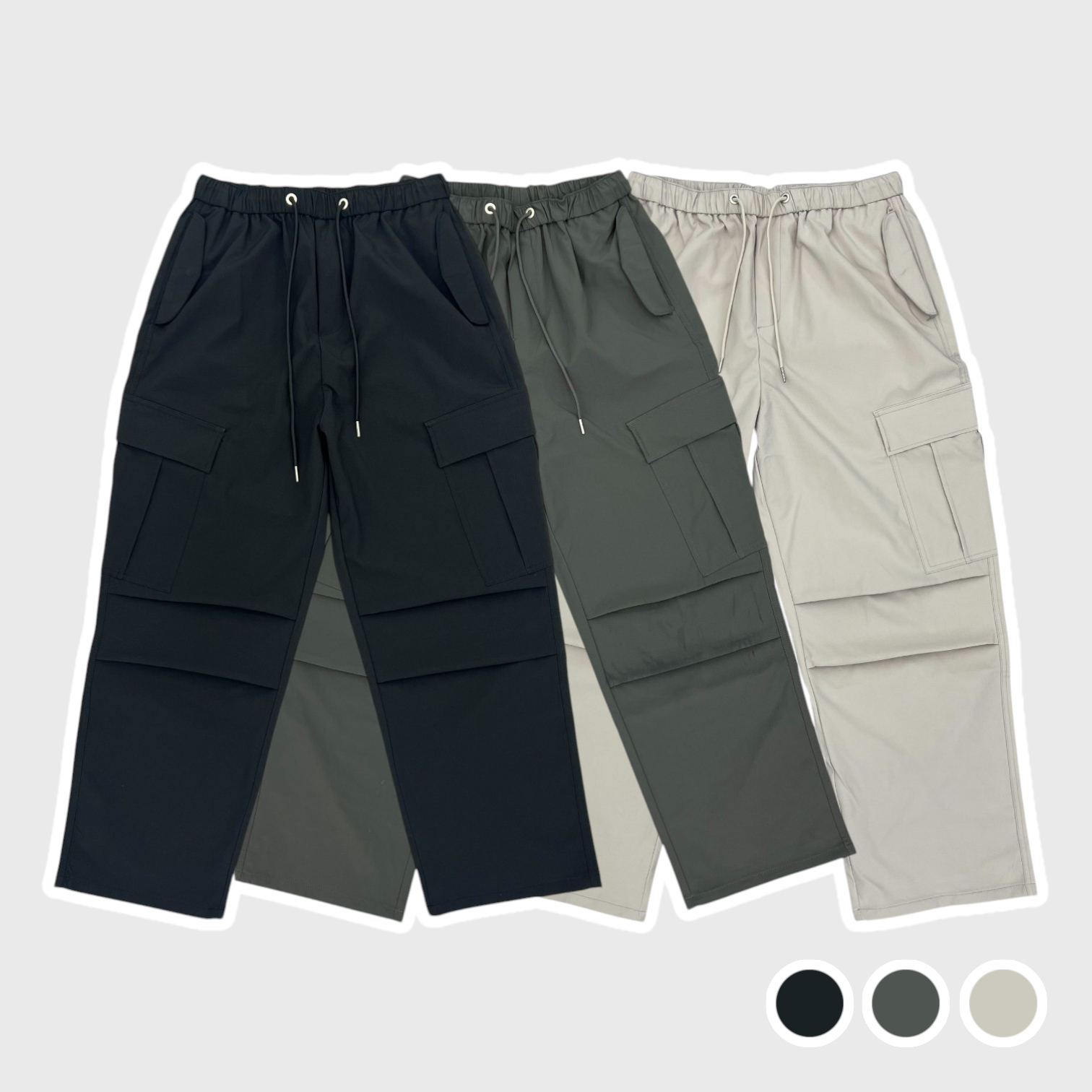 立體折線工裝傘兵褲