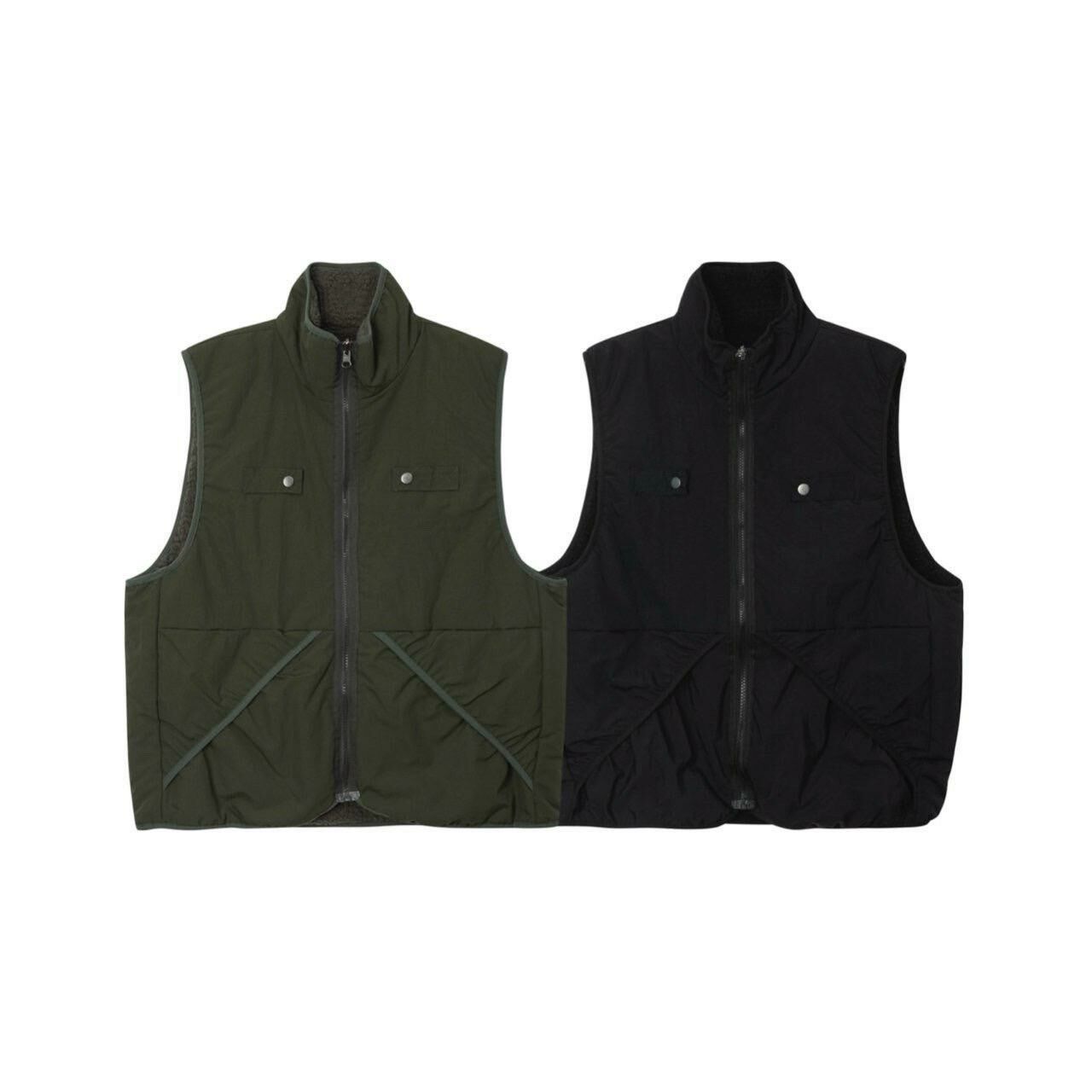 淨色企領拉鍊毛毛粒背心褸(雙面) Veil-009V