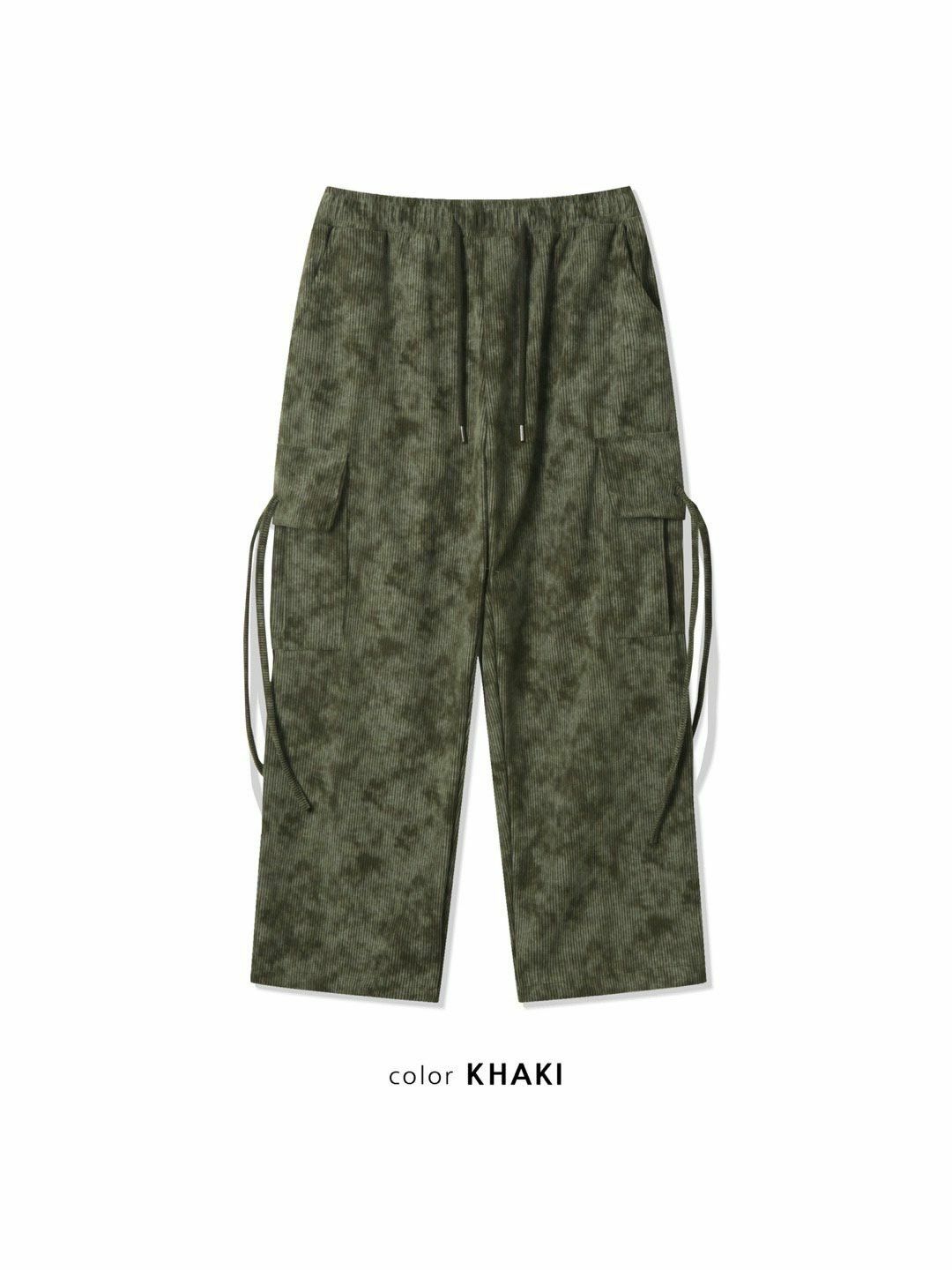 混色工裝鬆身褲 MONTH-018P