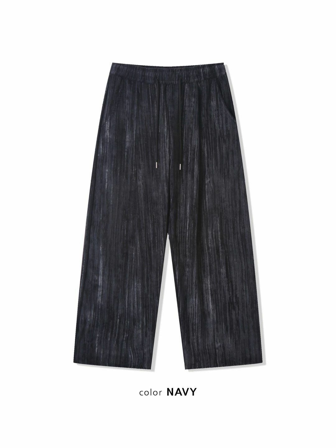 暗直紋可束腳鬆身褲 MONTH-021P