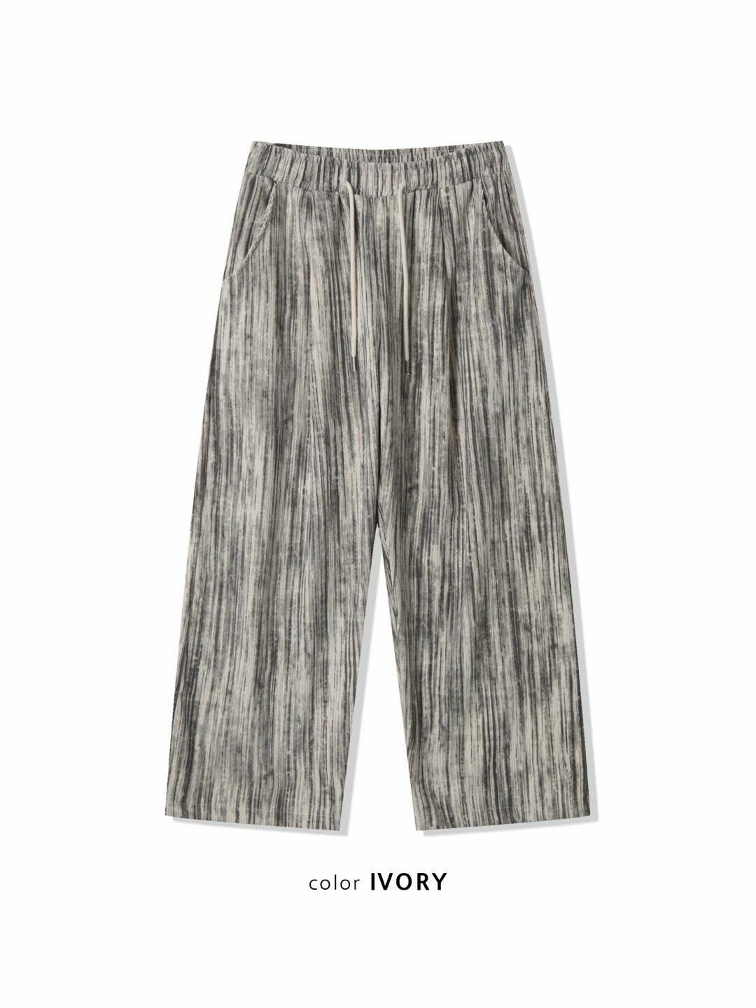 暗直紋可束腳鬆身褲 MONTH-021P